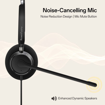 Wired Headset with Noise Canceling Microphone, with USB Plug and 3.5mm Audio Plug